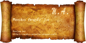 Mesko Angéla névjegykártya